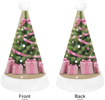 Pink Santa Hat Christmas Party Headwear for Adults