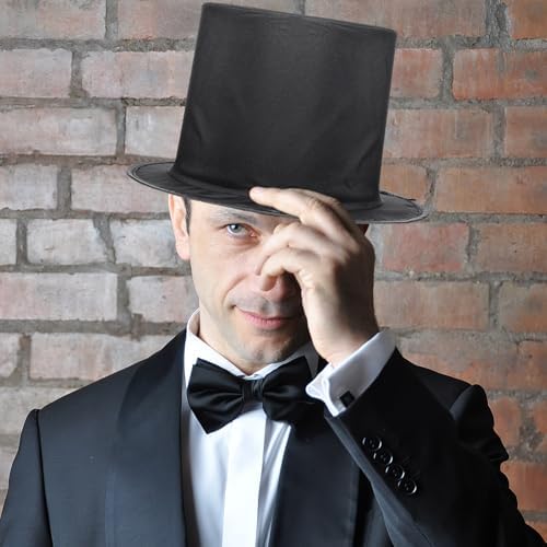 CLISPEED Black Collapsible Top Hat for Men