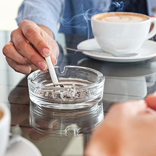 Fabbay Clear Glass Ashtrays Set of 12 for Cigarettes