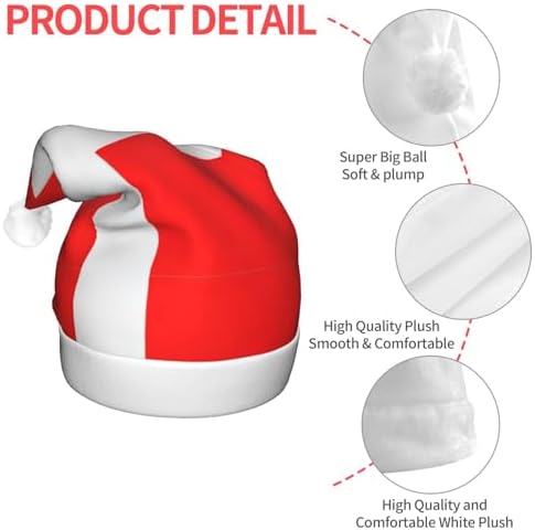 Denmark Flag Print Christmas Santa Hat with Light Up LED