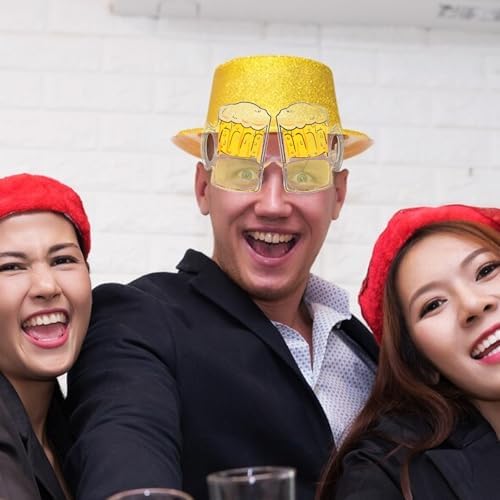 STOBOK 2pcs Beer Mug Eyeglasses Photo Booth Props