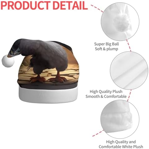 QinZheng Cartoon Pigeon Santa Hat Novelty Christmas Gift for Women