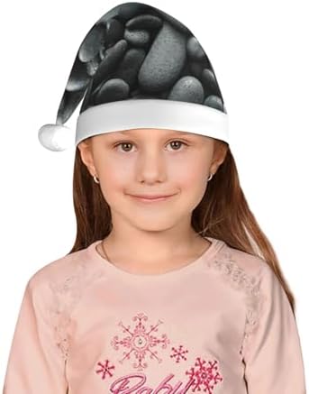 Many Black Pebbles Print Christmas Santa Hat Small Size