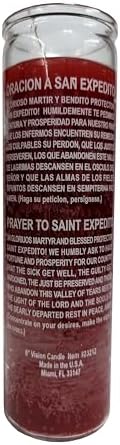Generic San Expedito Red Pillar Candle 8 Inches Tall