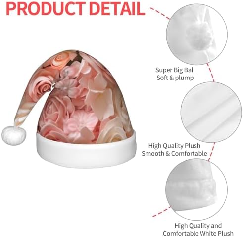 Beautiful Flower Cake3 Print Christmas Santa Hat Small Size