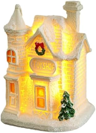 LuxeOne Christmas Village Houses with LED Lights
