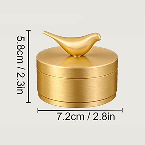 GLOGLOW Gold Ashtray with Lid 4 Slots Brass Decorative