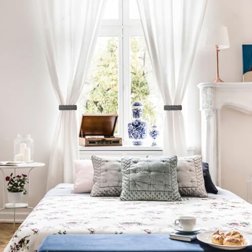 NICEEC 2 Pack Cotton Rope Curtain Tiebacks