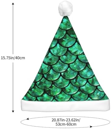 Green Fish Scales Christmas Hat For Adults Unisex LED Beanie