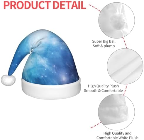 Blue Galaxy3 Print Christmas Santa Hat Small Size