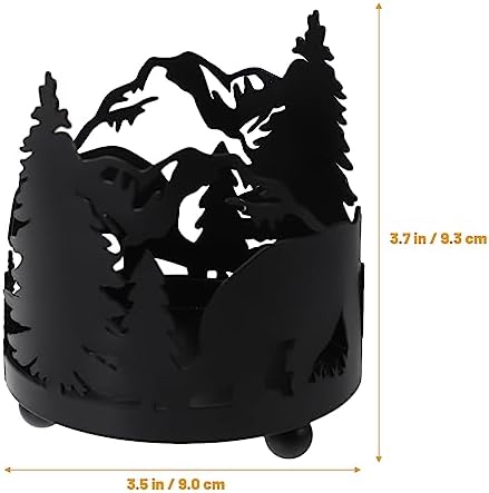 LOGOFUN Christmas Tree Candle Holder Metal Decor
