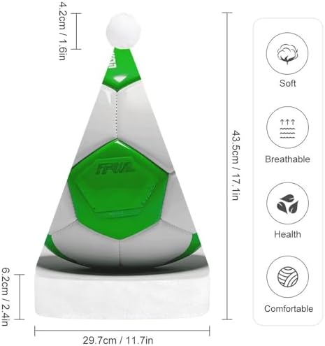 Santa Hat Football White Green Christmas Headwear