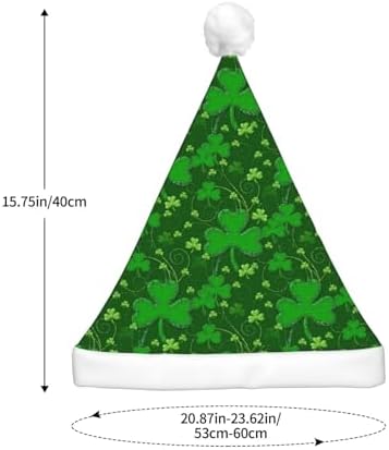 St Patricks Day Glitter Print LED Christmas Hat for Adults