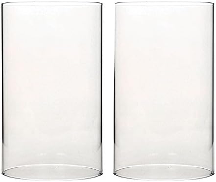 Hosley Set of 2 Clear Glass Hurricane Candle Holders