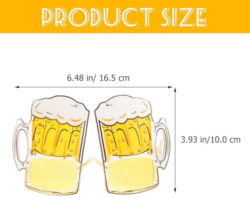 STOBOK 2pcs Beer Mug Eyeglasses Photo Booth Props