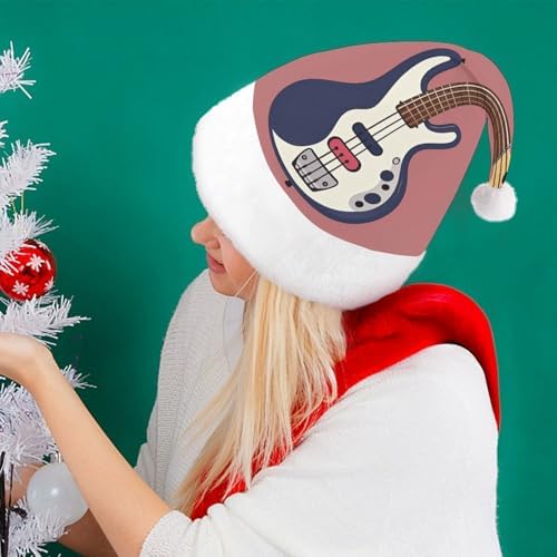 Santa Hat Guitar Bass Music Musical Instruments Christmas Headwear