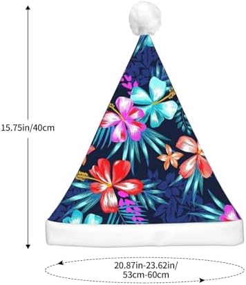 Qin Zheng Floral Blue Santa Hat with LED Lights