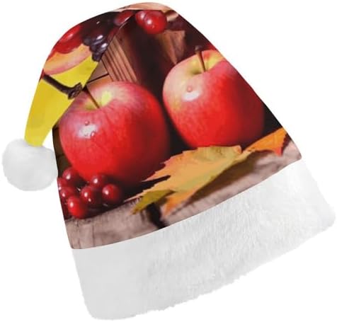 Santa Hat Christmas Party Headwear with Fall Leaves and Fruits