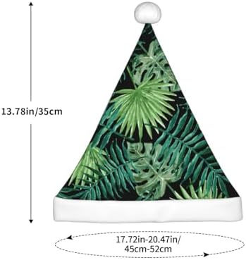 Transparent Palm Leaf Print Santa Hat for Christmas Party