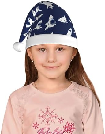 Shark Pattern Christmas Santa Hat Small Size Funny Plush