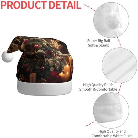 QINZHENG Personalized Santa Hat with Christmas Tree Print