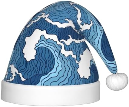 Stormy Sea Print Christmas Santa Hat Small Size