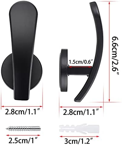 Sumnacon 4Pcs Aluminum Curtain Holdbacks - Black