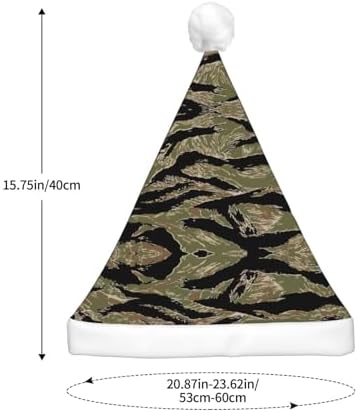 Tiger Stripe Camo Light Up Santa Hat for Adults 1