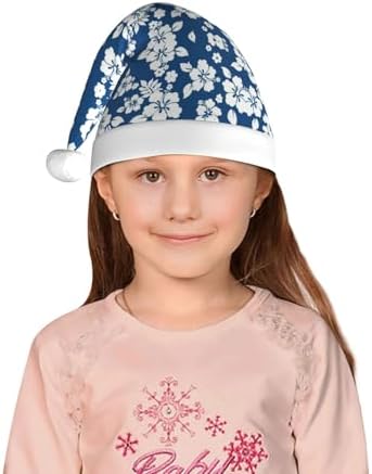 Hawaii Flower Print Santa Hat Christmas Party Headwear