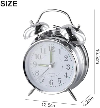 Classic Double Bell Alarm Clock with Luminous Hands