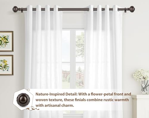 TONIAL Curtain Rod 32 to 120 Inches Bronze Adjustable Single Rods