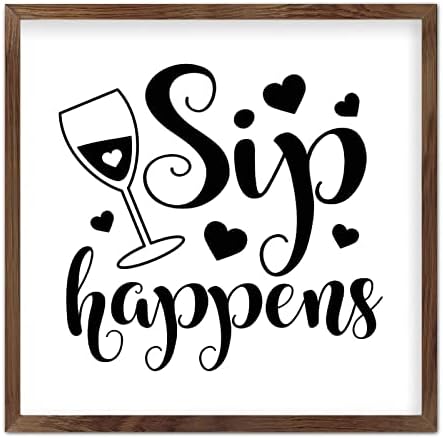 Ditooms Framed Wood Sign Plaque 7x7 Inch