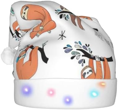 QINZHENG LED Brown Sloth Santa Halloween Hat