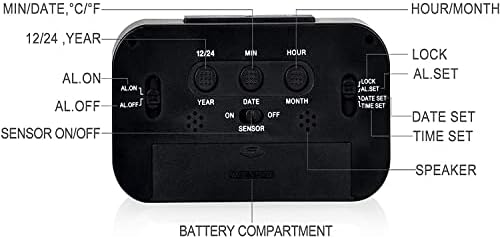 Digital Alarm Clock with LCD Display and Indoor Temperature