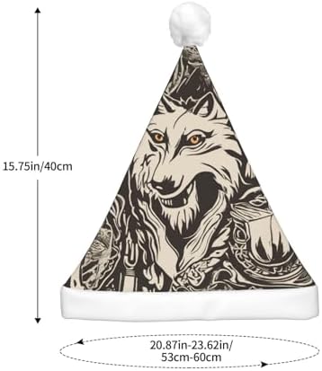Wolf Motifs Food01 Print Santa Hat Plush Light Up Christmas Adult Hat