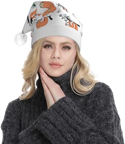 QINZHENG LED Brown Sloth Santa Halloween Hat