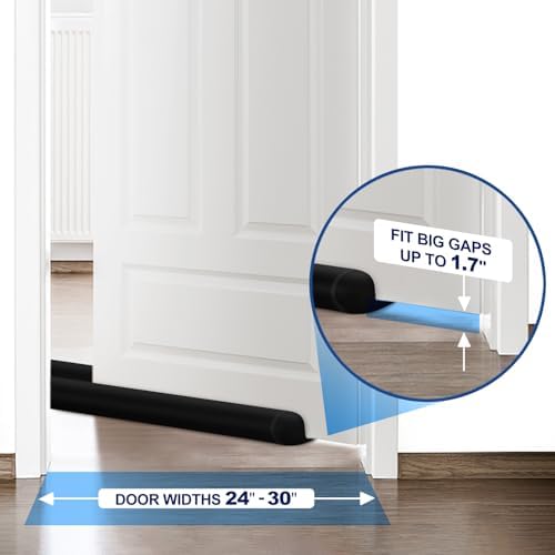 MAXTID 30 Inch Door Draft Stopper Black Large Foam