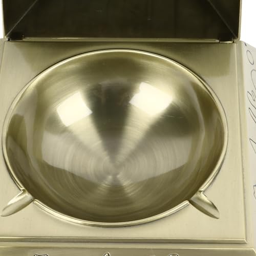 Zerodis Metal Pyramid Ashtray with Cover Windproof Small