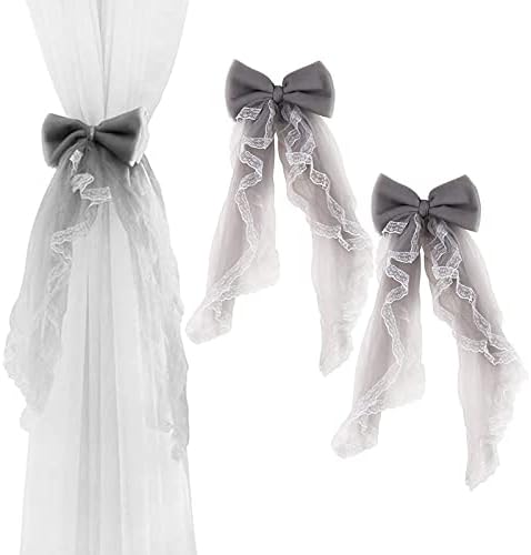 2 Pcs Gauze Curtain Tiebacks with Tassels