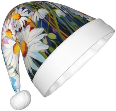 Summer Floral Daisies Christmas Santa Hat Small Plush