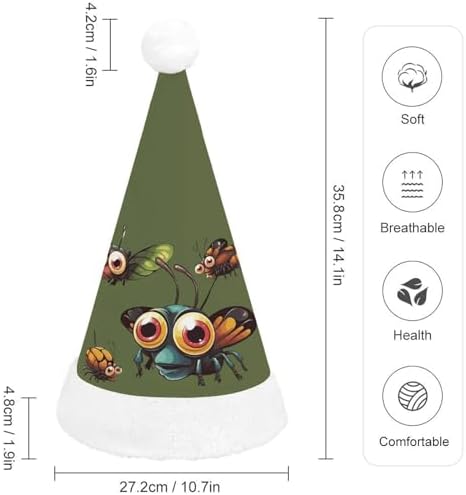 NWGHM Cartoon Insect Santa Christmas Hat for Adults