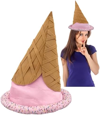 Adult Funny Food Hat Ice Cream Cone Festival Party Costume Accessory