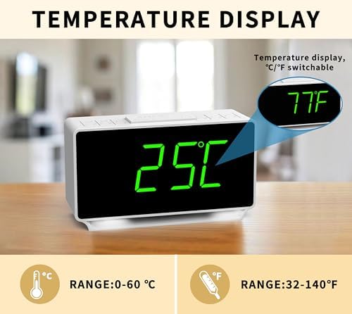 iTOMA Dual Alarm Clock with Snooze and Night Light