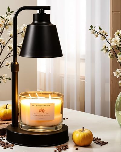 Candle Warmer Lamp with Timer - Adjustable Brightness and Height 2 Free Bulbs Included