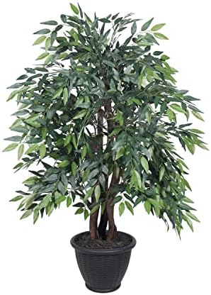 Vickerman 4 Foot Artificial Green Smilax Bush in Gray Container
