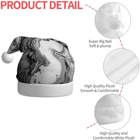 Qin Zheng Marble Texture Print Santa Hat for Women