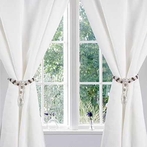 SUQ I OME Magnetic Crystal Beaded Curtain Tieback Gray