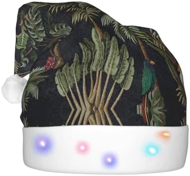Watercolour Cactus Print LED Christmas Santa Hat For Adults