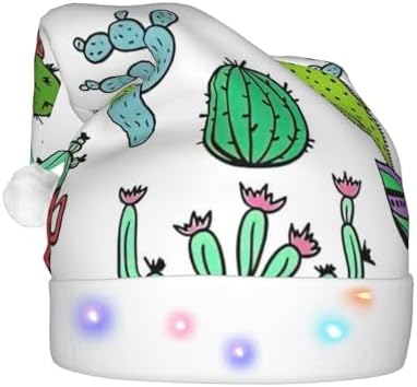 QinZheng LED Light Up Santa Hat Christmas Velvet Adult Headwear