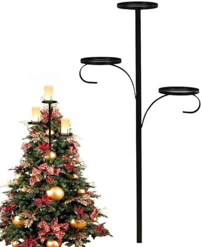 Stylish Black Candle Holder with Triple Stand